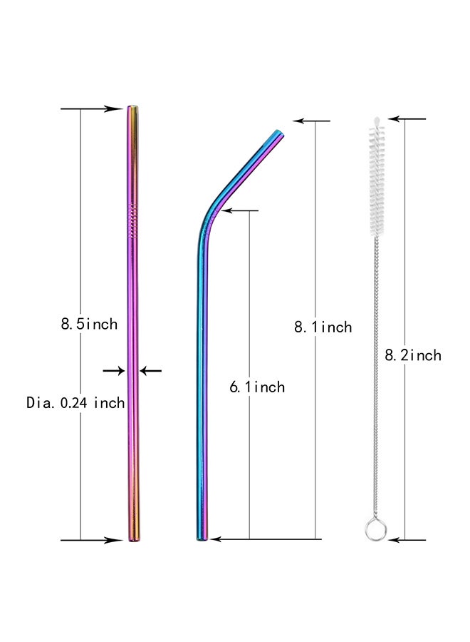 طقم ماصات من الستانلس ستيل مكون من 10 قطع متعدد الألوان 21.5x0.6سم - Image 5