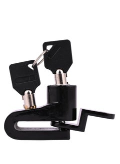 Generic Safety Lock And Anti - Theft Protection, Stainless Steel Small Disc Lock For Motorcycles, Scooters, Swivel Wheel Brake Lock And Others-Black Color Angle  - Image 1