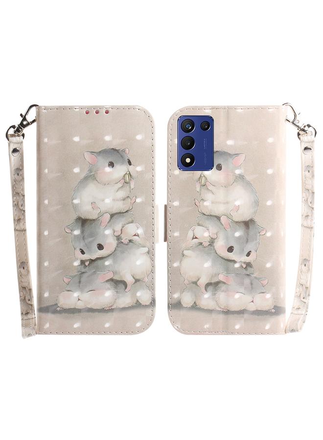 اس-توب جراب لهاتف Realme Q3S / Q3T / 9 SE / 9 5G Speed 3D جراب هاتف جلدي ملون أفقي قابل للطي - Image 1