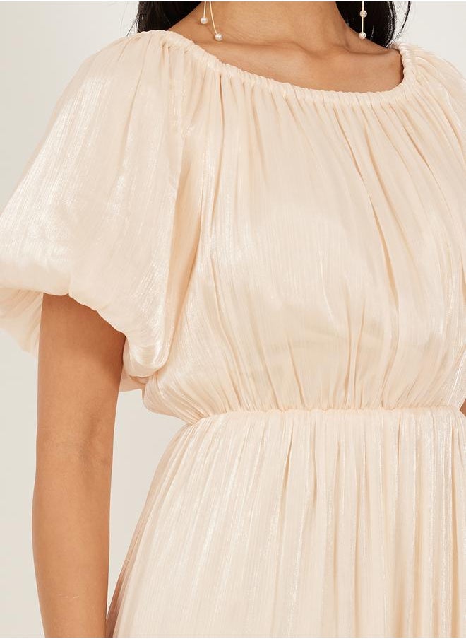 Ruffled Chiffon Midi Dress