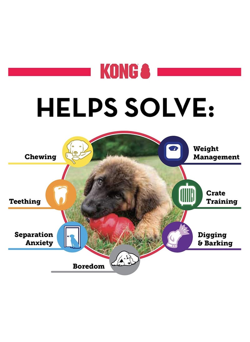 كونج لعبة الكلاب المصنوعة من مطاط طبيعي قوي – تصميم أيقوني للمضغ والمطاردة والاسترجاع مع متانة عالية وإمكانية حشو المكافآت لتعزيز التحفيز الذهني وغريزة اللعب - Image 5