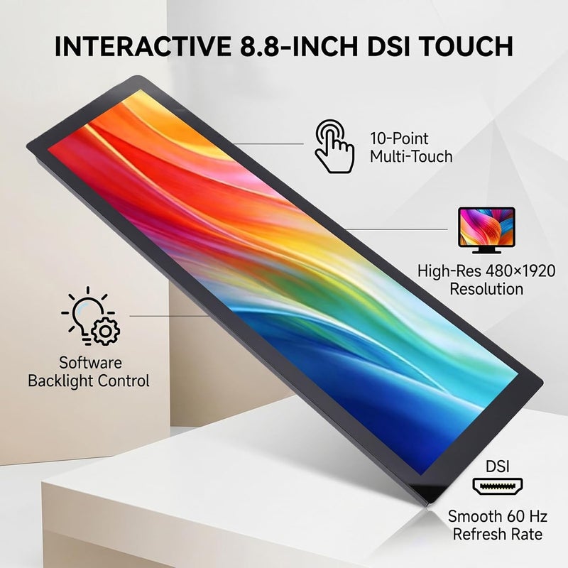 EBTOOLS 8.8 Inch DSI Capacitive Touch Display, 10 Point Resolution Full Lamination, with 60Hz Refresh Rate and Software Controlled Backlight, for 5 4B 3B CM3 - Image 5