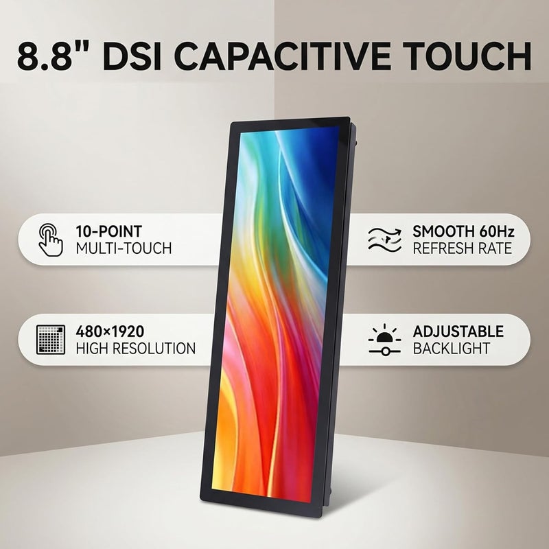 EBTOOLS 8.8 Inch DSI Capacitive Touch Display, 10 Point Resolution Full Lamination, with 60Hz Refresh Rate and Software Controlled Backlight, for 5 4B 3B CM3 - Image 2