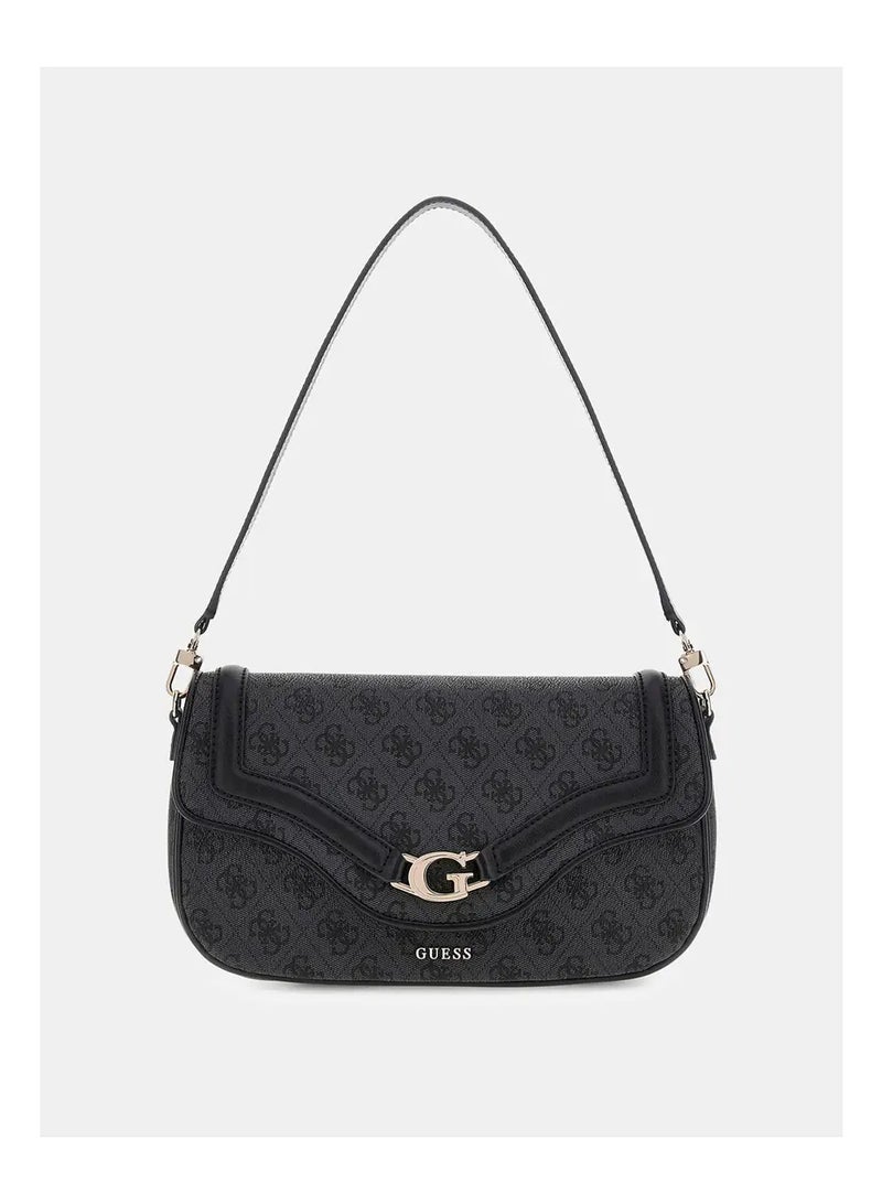 جس حقيبة كروسبودي سوداء من GUESS بشعار العلامة التجارية وإبزيم ذهبي على شكل حرف "G" - حقيبة كتف أنيقة للاستخدام اليومي - Image 2