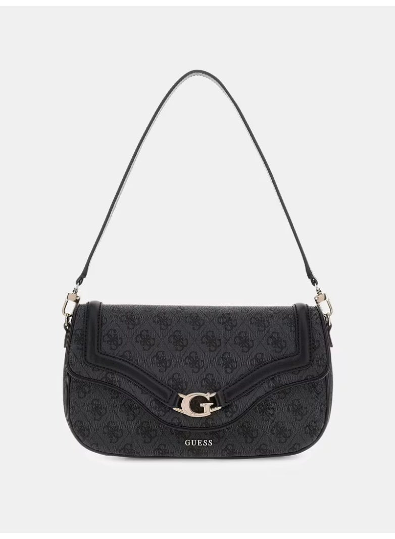 جس حقيبة كروسبودي سوداء من GUESS بشعار العلامة التجارية وإبزيم ذهبي على شكل حرف "G" - حقيبة كتف أنيقة للاستخدام اليومي - Image 1