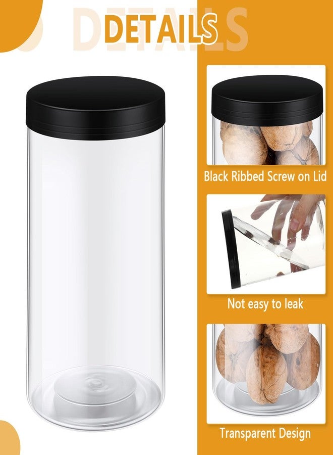 meekoo 12 Pcs 27 Ounce Plastic Jars with Lids PET Airtight Food Storage Container Clear Plastic Mason Jars Wide Mouth Cylinder Container for Meal Kitchen Organizing Spices Butter Cream - Image 3