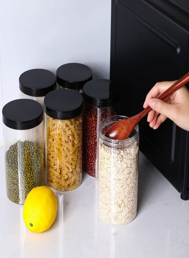 meekoo 12 Pcs 27 Ounce Plastic Jars with Lids PET Airtight Food Storage Container Clear Plastic Mason Jars Wide Mouth Cylinder Container for Meal Kitchen Organizing Spices Butter Cream - Image 5