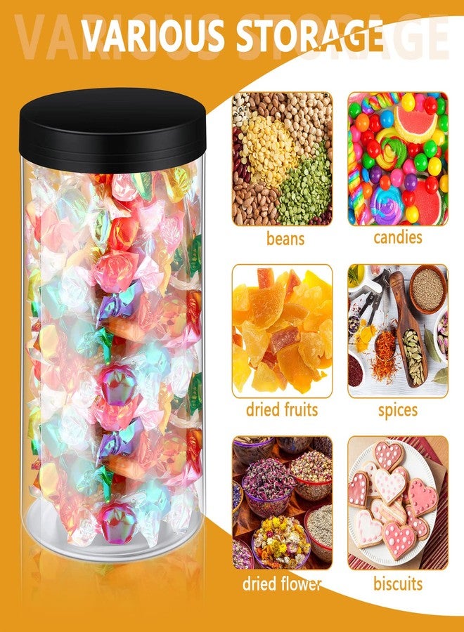 meekoo 12 Pcs 27 Ounce Plastic Jars with Lids PET Airtight Food Storage Container Clear Plastic Mason Jars Wide Mouth Cylinder Container for Meal Kitchen Organizing Spices Butter Cream - Image 4