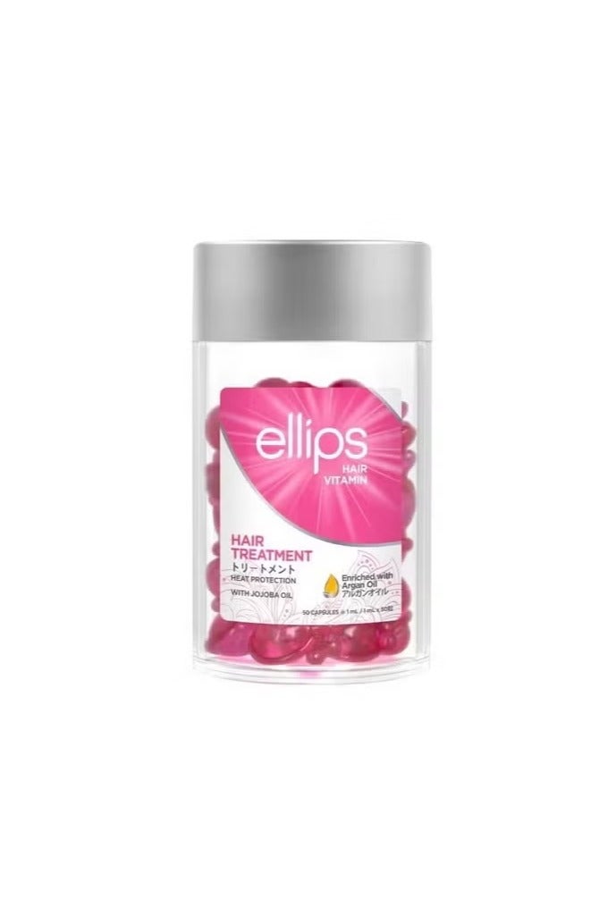 أليبس علاج الشعر بالفيتامينات من إيليبس، 50 كبسولة - زيت للشعر واقي من الحرارة للشعر المجعد - يدعم صحة الشعر ولمعانه