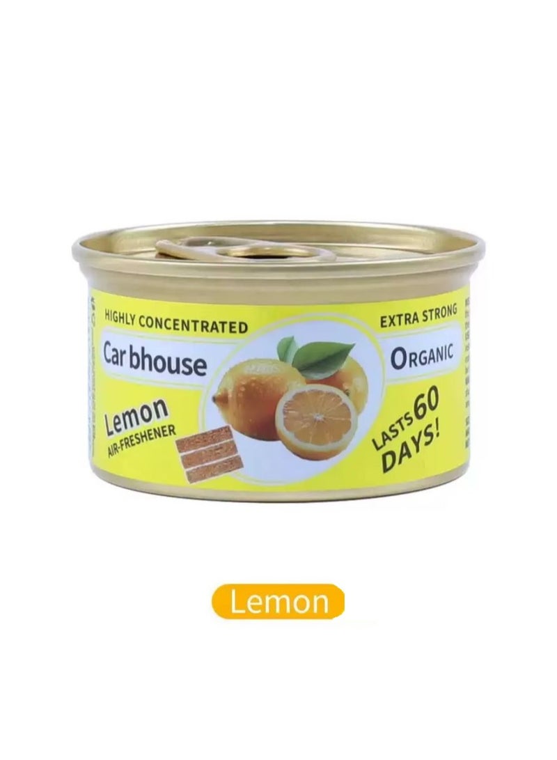 Organic Lemon Car Air Freshener – Long Lasting Perfume with Natural Fiber Scent - Image 1