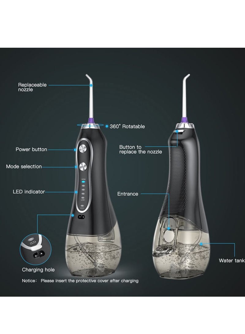 عربست Cordless Water Flosser Teeth Cleaner with 5 DIY Modes and Tips, Professional Portable Dental Oral Flossing Irrigator for Braces, IPX7 Waterproof, 300ML Water Tank for Home Travel - Image 4