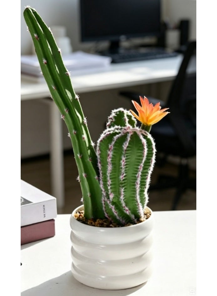 OASIS-TH Artificial Cactus 35CM Fake Cactus Faux Cacti Potted Plants for Indoor Home Garden Office Decoration - Image 3