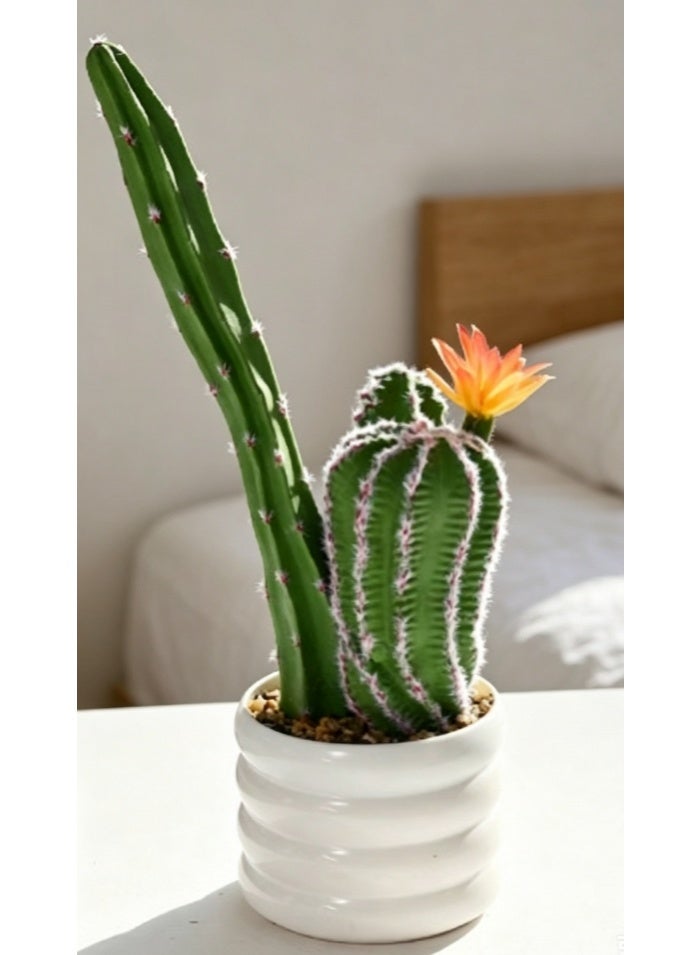 OASIS-TH Artificial Cactus 35CM Fake Cactus Faux Cacti Potted Plants for Indoor Home Garden Office Decoration - Image 2