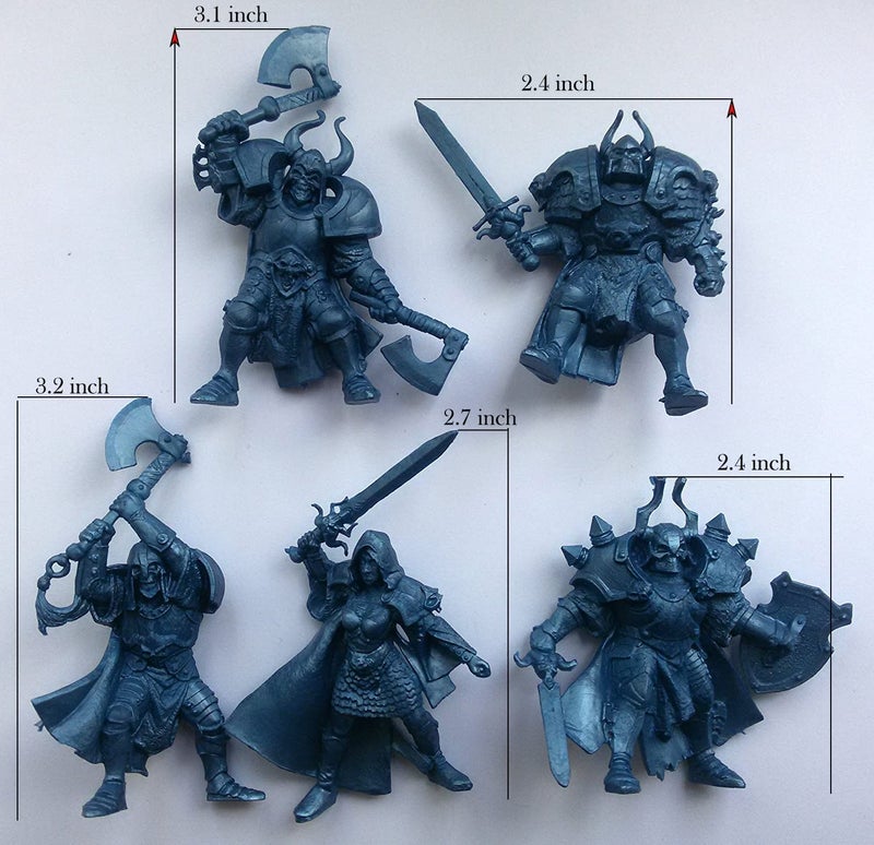 Fantasy Battles Creature Mini Action Figure Playset- Wariors 2 ʺ Fantasy Figures - XL 1/32nd Scale DND 5 pcs Characters Accessories RPGs and Soldiers - Image 4