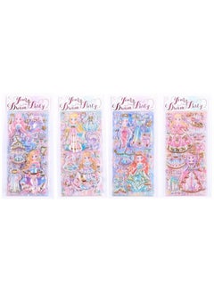 TEMSON TEMSON Kawaii Stickers Set - Princess Dress-Up Change Stickers, DIY 3D Stickers For Girls, Aesthetic Sticker, Self-Adhesive Stickers, Mobile Backcover Sticker For Girls (SL-QY)(Set Of 4,Random Design)  - Image 2
