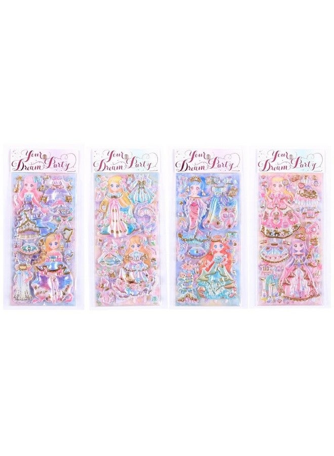 TEMSON Kawaii Stickers Set - Princess Dress-Up Change Stickers, DIY 3D Stickers For Girls, Aesthetic Sticker, Self-Adhesive Stickers, Mobile Backcover Sticker For Girls (SL-QY)(Set Of 4,Random Design) - Image 2