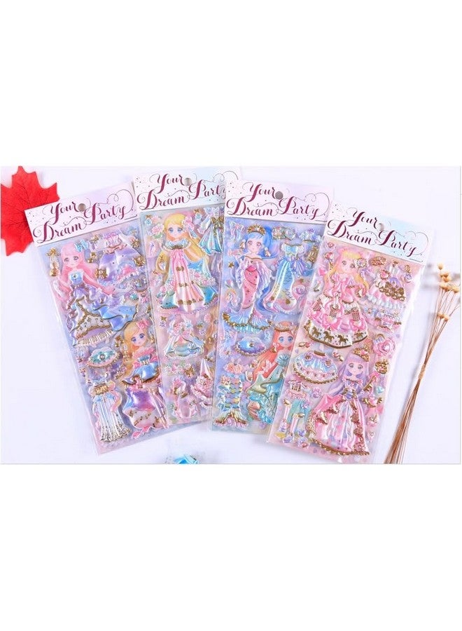 TEMSON Kawaii Stickers Set - Princess Dress-Up Change Stickers, DIY 3D Stickers For Girls, Aesthetic Sticker, Self-Adhesive Stickers, Mobile Backcover Sticker For Girls (SL-QY)(Set Of 4,Random Design) - Image 3