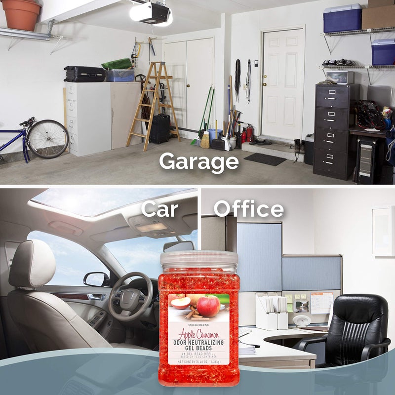 SMELLS BEGONE 48 oz Odor Eliminator Gel Bead Refill - Eliminates Odors from Bathrooms  Cars  Boats  RVs & Pet Areas - Air Freshener - Made with Essential Oils - Apple Cinnamon Scent - Image 5