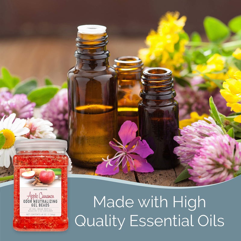 SMELLS BEGONE 48 oz Odor Eliminator Gel Bead Refill - Eliminates Odors from Bathrooms  Cars  Boats  RVs & Pet Areas - Air Freshener - Made with Essential Oils - Apple Cinnamon Scent - Image 4