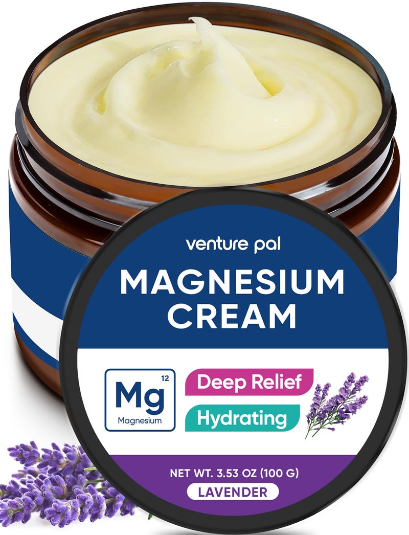 Venture Pal Venture Pal Magnesium Lotion Topical Magnesium Cream for Sleep Leg Cramps Pain Muscle Relaxation Calm Moisturizing Supplement with Coconut Oil Shea Butter Hyaluronic Acid Safe for Kids 