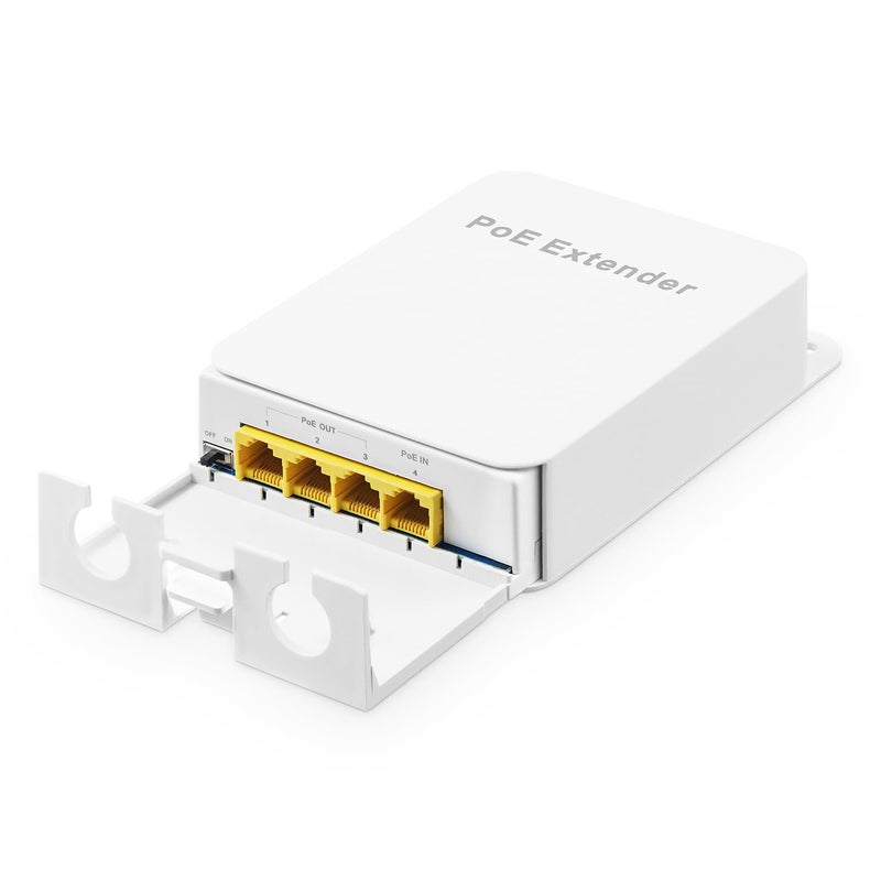 Binardat Outdoor Gigabit PoE Passthrough Switch 1 PoE in 3 PoE Out Extender IEEE8023afat PoE Powered 101001000Mbps Ethernet Wall Mount Waterproof Plug and Play - Image 2