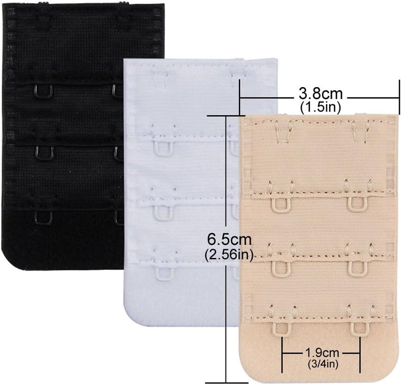 Closecret Women's Nylon Bra Extender Multi-size Brassiere Strap Extension - Image 2