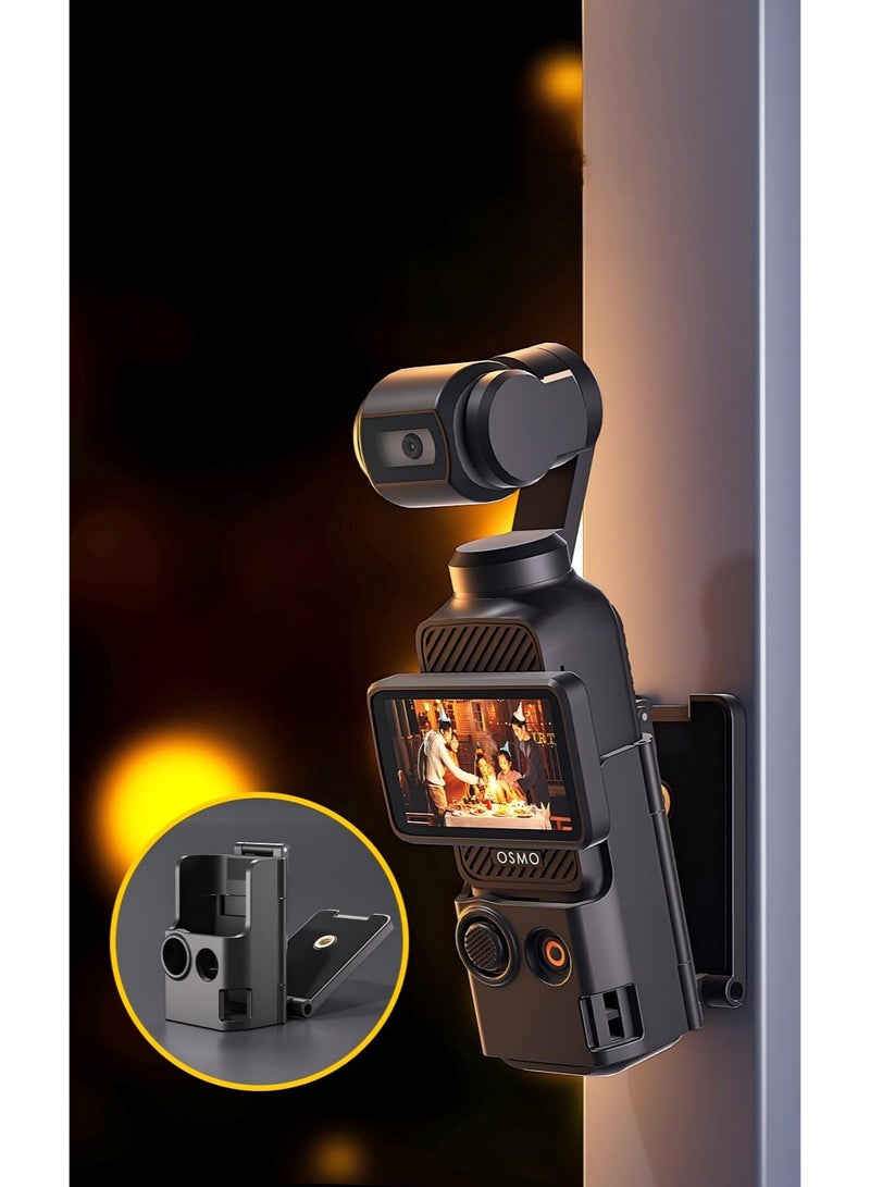 حامل مغناطيسي لكاميرا DJI Osmo Pocket 3، إطار حماية Pocket3، حوامل ثلاثية وأحادية، قاعدة تثبيت مغناطيسية قابلة للتعديل، مناسب للاستخدام على سطح المكتب أو الأسطح العمودية، لون أسود - Image 1