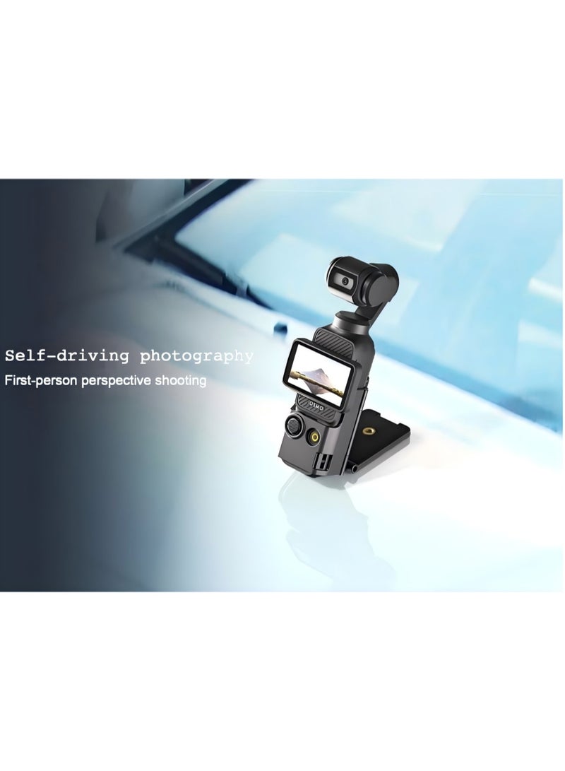 حامل مغناطيسي لكاميرا DJI Osmo Pocket 3، إطار حماية Pocket3، حوامل ثلاثية وأحادية، قاعدة تثبيت مغناطيسية قابلة للتعديل، مناسب للاستخدام على سطح المكتب أو الأسطح العمودية، لون أسود - Image 4