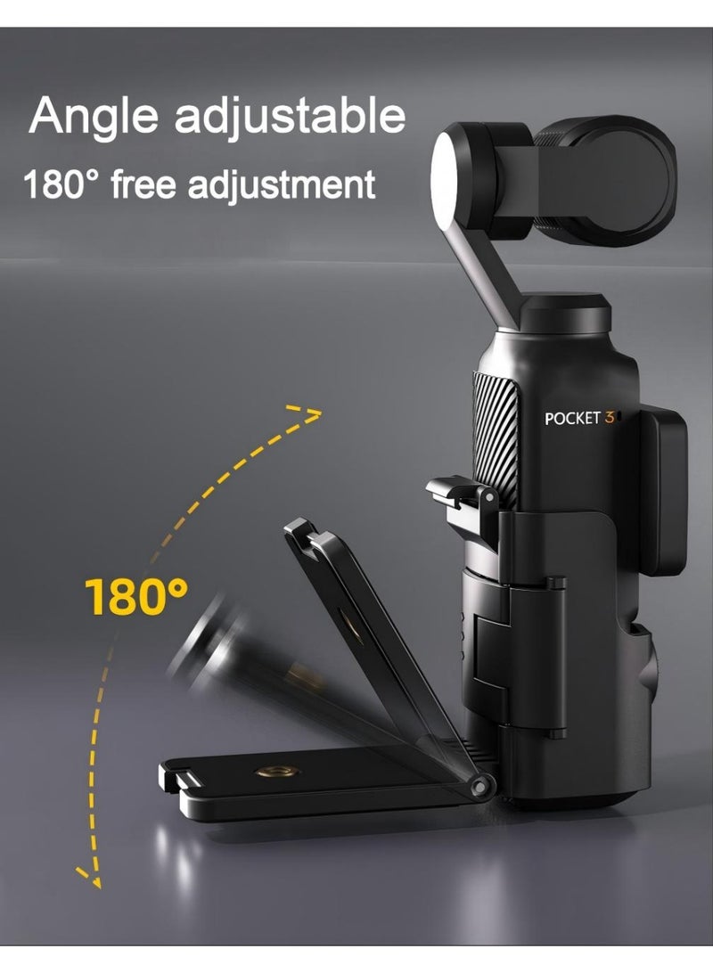 حامل مغناطيسي لكاميرا DJI Osmo Pocket 3، إطار حماية Pocket3، حوامل ثلاثية وأحادية، قاعدة تثبيت مغناطيسية قابلة للتعديل، مناسب للاستخدام على سطح المكتب أو الأسطح العمودية، لون أسود - Image 5