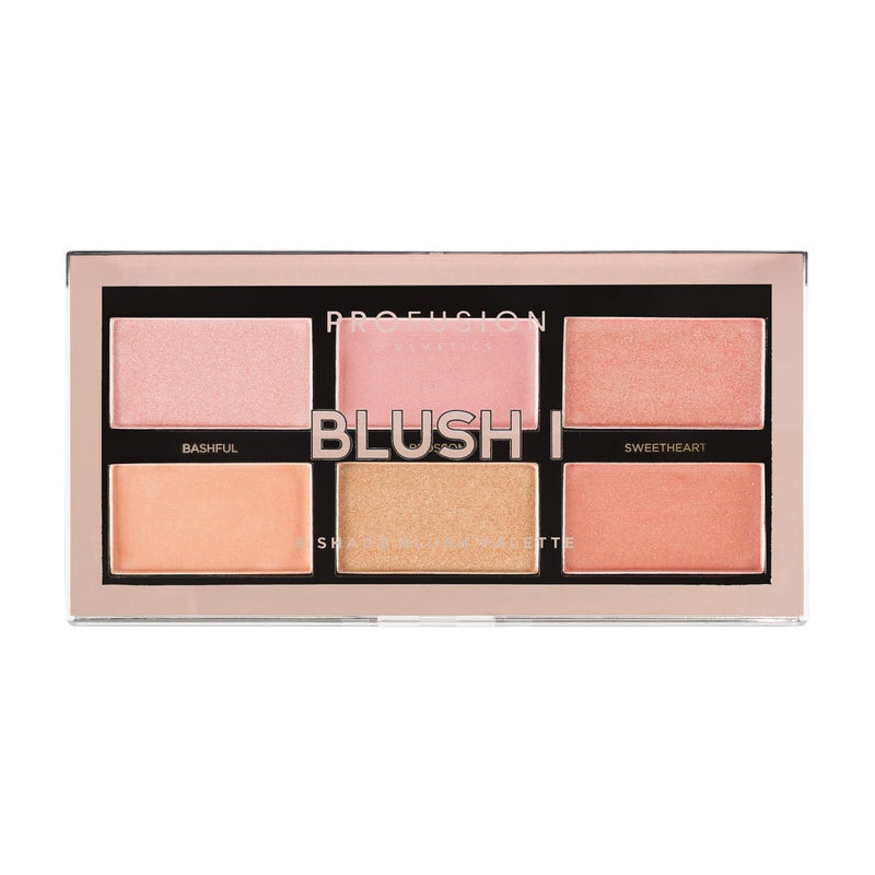 Profusion Cosmetics Blush I 6 Shade Blush Palette - Long-Wearing Matte & Satin Finishes, Blendable Face Makeup with Vitamin A & E, Vegan & Cruelty-Free - Image 1