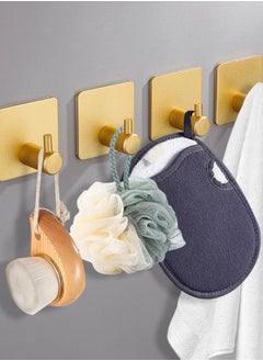 CityRiya-Long Adhesive Hooks Heavy Duty Wall Hooks Towel Hooks Stainless Steel Adhesive Coat Hooks Self Adhesive Holders for Bathroom Door Hanging Clothes Robes Bags  - Image 4