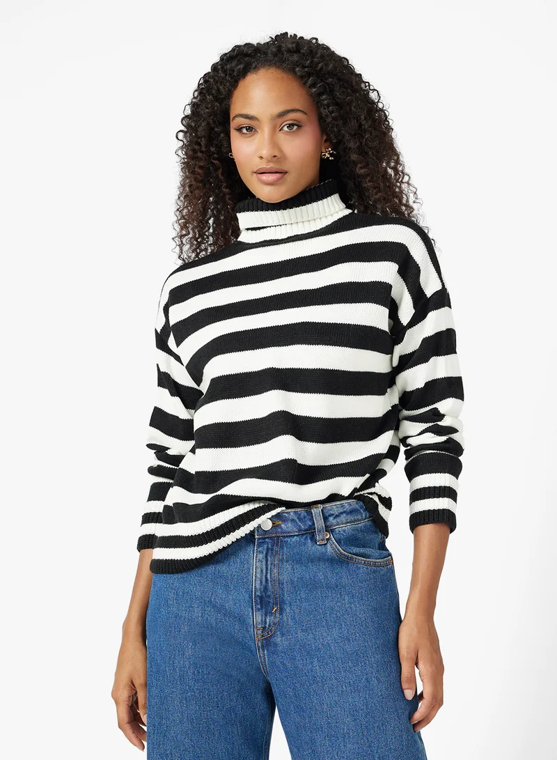 Ginger Kniited Stripe Jumper