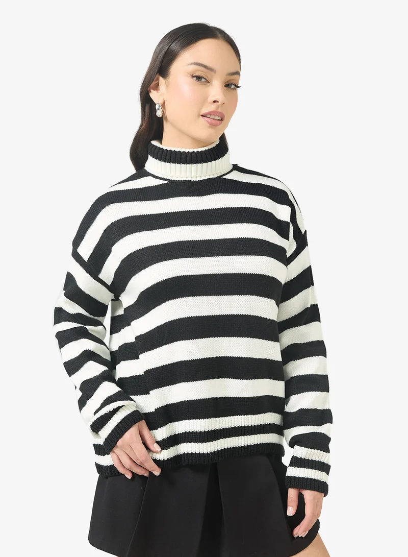 Ginger Kniited Stripe Jumper