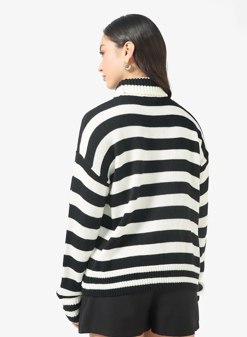 Ginger Kniited Stripe Jumper