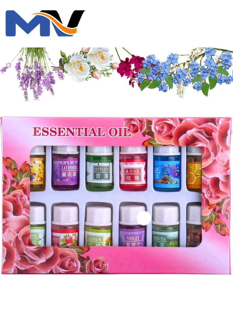 MAGIC VAULT 12Pcs Water Soluble Essential Oils, 3ml Air Purifier Essentials Oils, Oil Persistent Plant Extract Body Aromatherapy Lamp Relieve Stress Supplies for Diffuser  - Image 1