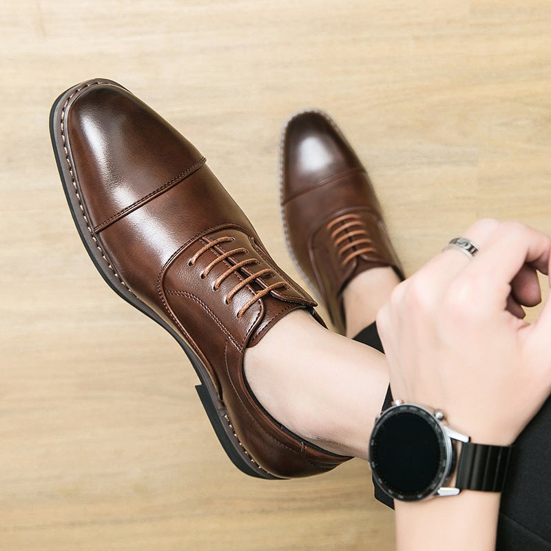 Plus Size Men'S Shoes Casual Fashion Thick Sole Increased Derby Shoes Business Dress Shoes Groom Wedding Best Man Shoes - Image 4