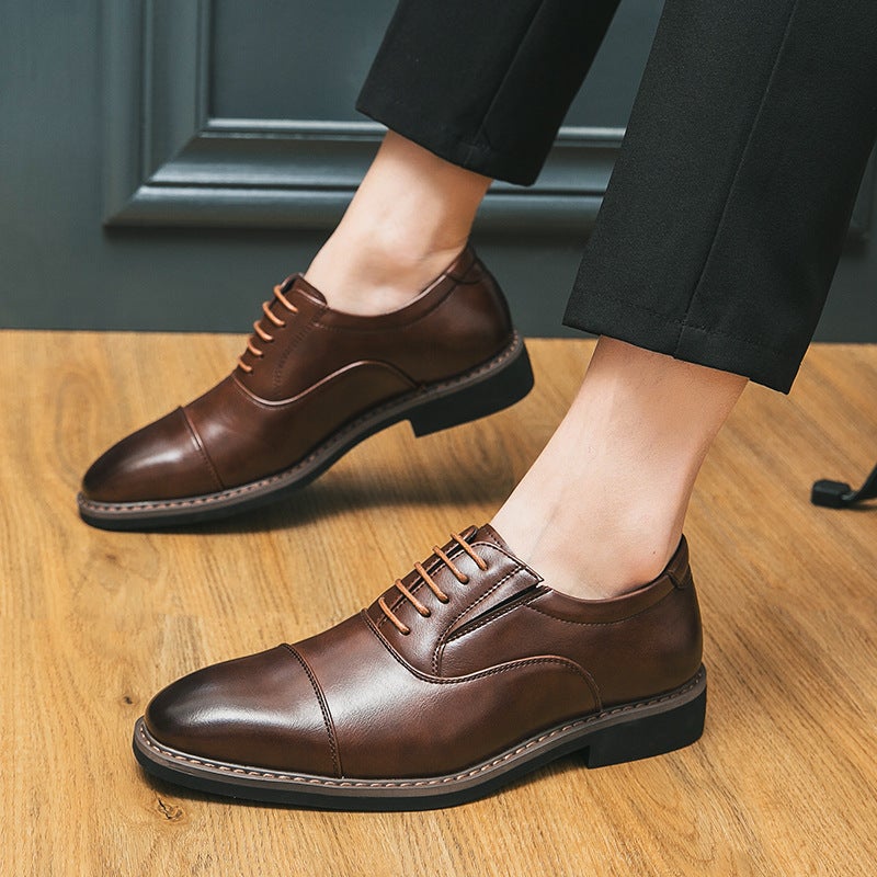 Plus Size Men'S Shoes Casual Fashion Thick Sole Increased Derby Shoes Business Dress Shoes Groom Wedding Best Man Shoes - Image 1
