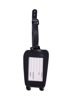 Cuisine Art Luggage Tag with Name ID Card, Personalized Identifier ID Labels, Flexible PVC Travel Tags, Secure Travel Luggage Labels for Baggage Identity, Suitcase Tag  – Trolley Shape, Black  - Image 2