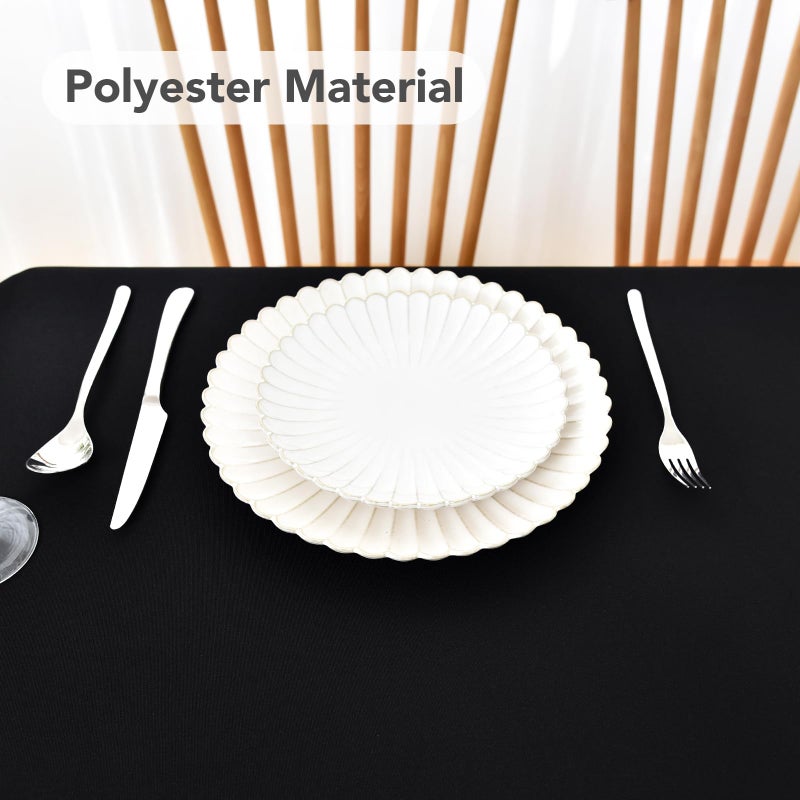 NEWISHER Black Oval Tablecloth 60x84 inch, Heavy Duty Polyester Fabric Table Cloth, Reusable Washable Solid Table Cover for Dining, Kitchen, Party, Wedding, Indoor Outdoor Tabletop Decoration - Image 5