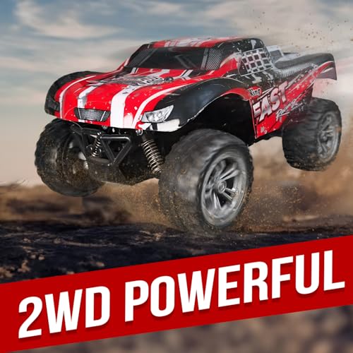 KIPA GAMING Remote Control RC Car, High Speed Off-Road Monster Truck, 1:16 Scale, Red and Black, USB Rechargeable (Rowdy Roadie - Red) - Image 3