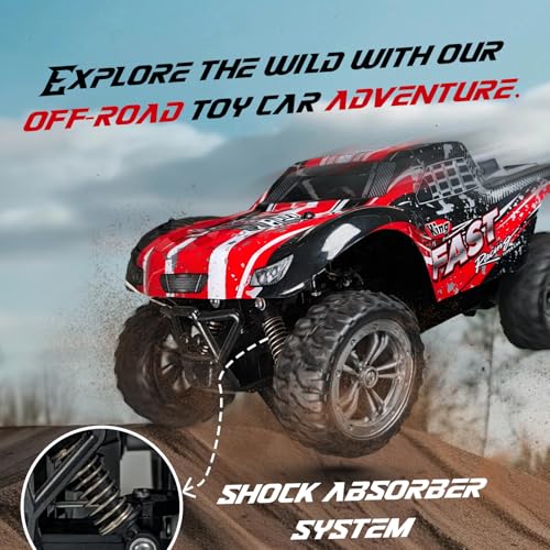KIPA GAMING Remote Control RC Car, High Speed Off-Road Monster Truck, 1:16 Scale, Red and Black, USB Rechargeable (Rowdy Roadie - Red) - Image 2