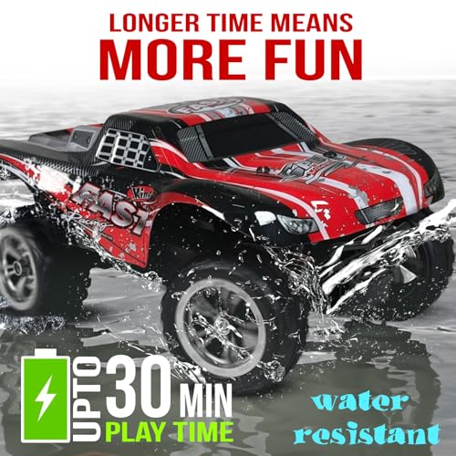 KIPA GAMING Remote Control RC Car, High Speed Off-Road Monster Truck, 1:16 Scale, Red and Black, USB Rechargeable (Rowdy Roadie - Red) - Image 5