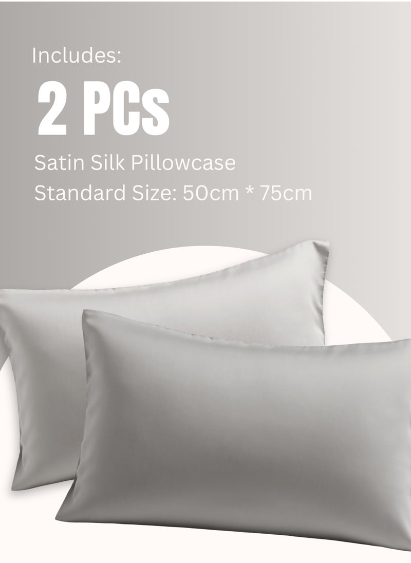 Satin Silk Pillowcase for Hair and Skin, Cooling Satin Pillowcase, Standard Size Set of 2 Pack, Super Soft Pillowcase with Envelope Closure - pzsku/ZBCA06BCA2B003C41537CZ/45/_/1732432860/59915d63-bd8d-4803-954e-bb595b6e99d2