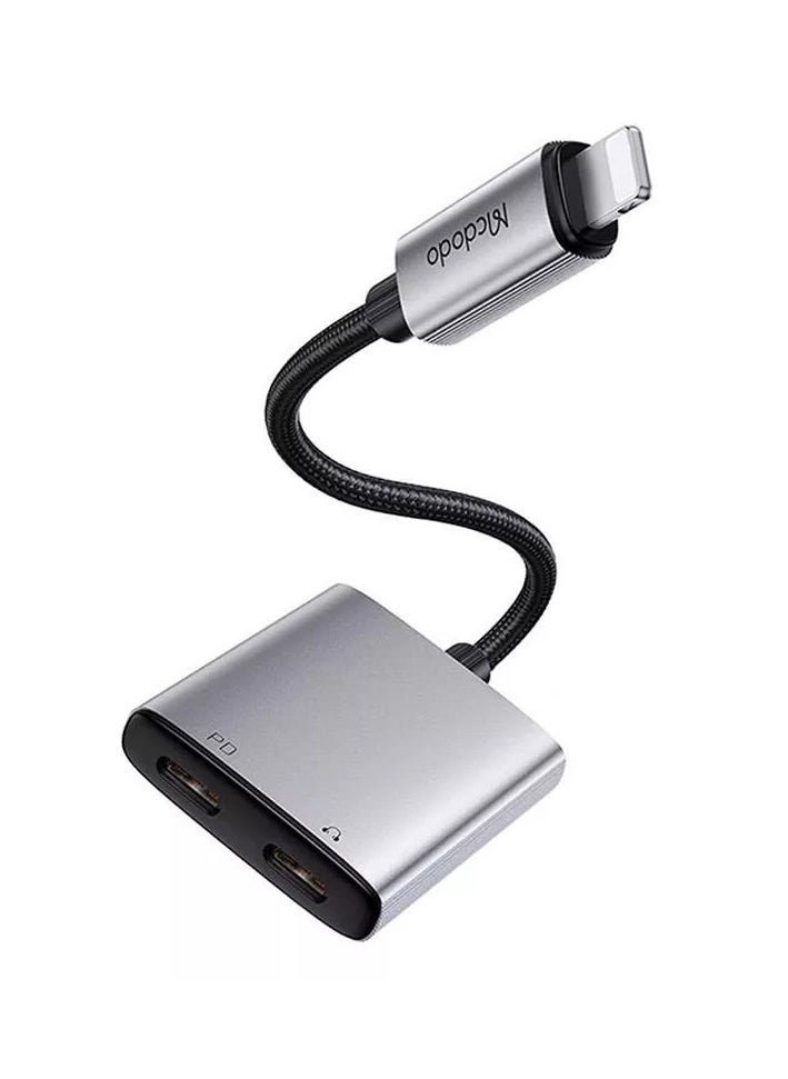 Mcdodo - Mcdodo 2in1 Lightning To 3.5mm & Audio Adapter Lightning To Dual Lightning Audio Adapter – CA-5540 - Image 1