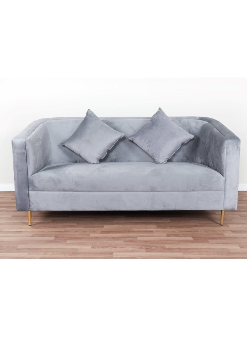 HOMEVEO Modern living room sofa 2 Seater in gray color, suitable for small spaces 180x80 cm - Image 1