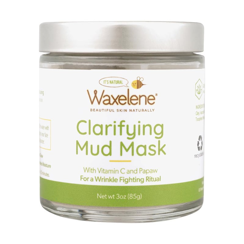 Waxelene Clarifying Mud Mask Dry Blend - Wrinkle Fighting Ritual Cleans Pores Hydrates Nourishes Skin Vitamin C Papaw Bentonite French Green Clay - Image 1
