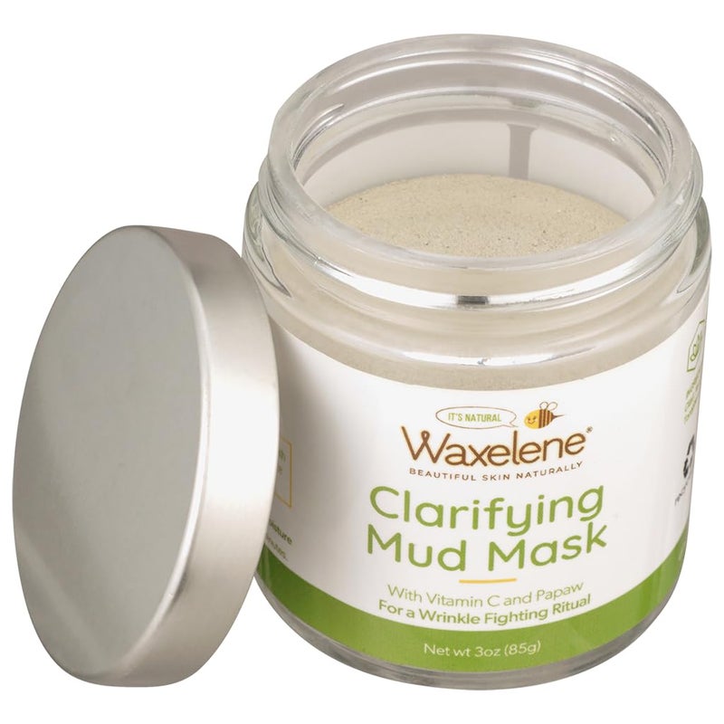 Waxelene Clarifying Mud Mask Dry Blend - Wrinkle Fighting Ritual Cleans Pores Hydrates Nourishes Skin Vitamin C Papaw Bentonite French Green Clay - Image 2