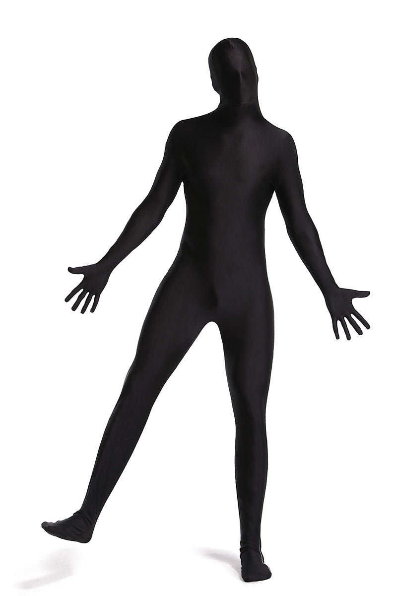 woahee Spandex Suit Full Body Suit, Men Women Zentai Suit Adult Costume Black Large - Image 1