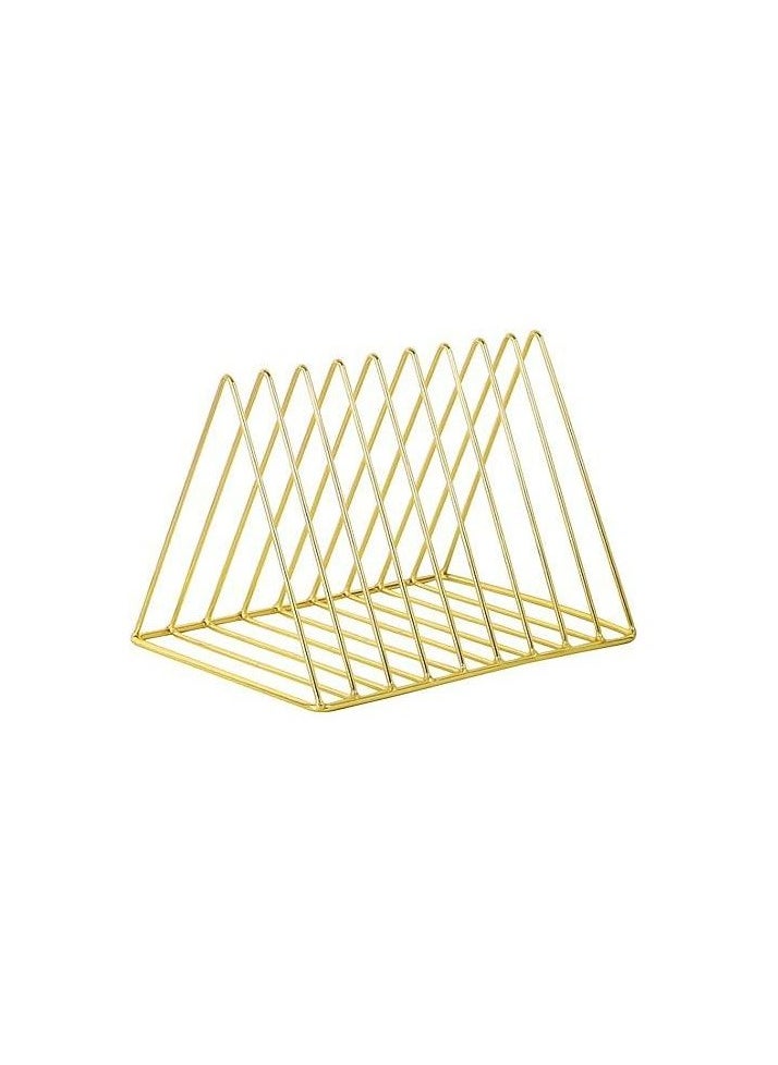 Generic Triangle Desktop Magazine Storage Rack, 9 Slot Metal Book Holder Document File Folder Stand  - Image 1