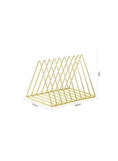 Generic Triangle Desktop Magazine Storage Rack, 9 Slot Metal Book Holder Document File Folder Stand  - Image 3
